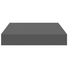 Vidaxl Stenske police 2 kosa visok sijaj sive 23x23,5x3,8 cm MDF