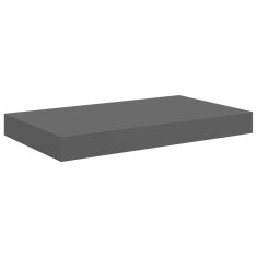 Vidaxl Stenske police 2 kosa visok sijaj sive 40x23,5x3,8 cm MDF