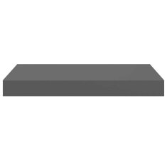 Vidaxl Stenske police 2 kosa visok sijaj sive 40x23,5x3,8 cm MDF