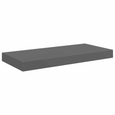 Vidaxl Stenske police 2 kosa visok sijaj sive 50x23,5x3,8 cm MDF