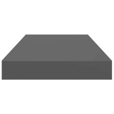Vidaxl Stenske police 2 kosa visok sijaj sive 50x23,5x3,8 cm MDF