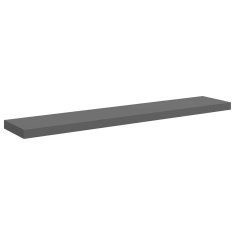 Vidaxl Stenske police 2 kosa visok sijaj sive 120x23,5x3,8 cm MDF