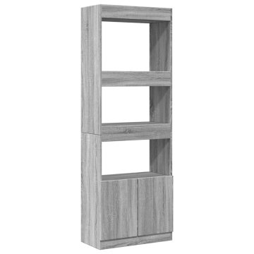 Vidaxl Visoka omara siva sonoma 63x33x180 cm inženirski les