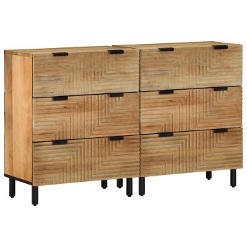Vidaxl Sideboards 2 kosa Brown 60x33x75 cm Masivni les Mango
