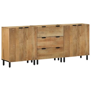 Vidaxl 3 kosi kredence Brown 60x33x75 cm masivni les Mango
