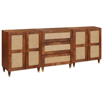 Vidaxl Komplet stranske omare 3 kos 180 x 33 x 75 cm Masiven les manga