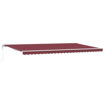 Vidaxl Električni senčnik 6 x 3 m Burgundija 100% poliester