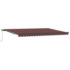 Vidaxl Ročna tenda 5 x 3 m Rjava 100% poliester