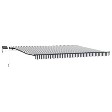 Vidaxl Ročna tenda s solarnimi LED lučkami 4 x 3 m