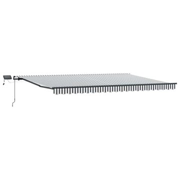 Vidaxl Ročna tenda s solarnimi LED lučkami 5 x 3 m