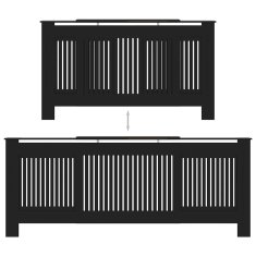 Vidaxl Pokrov za radiator črn inženirski les 205 cm