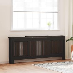 Vidaxl Pokrov za radiator črn inženirski les 205 cm