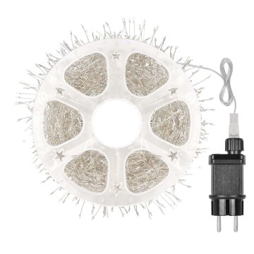Emos LED nano veriga na bobnu, srebrn, 9,6 m, večbarven, časovnik