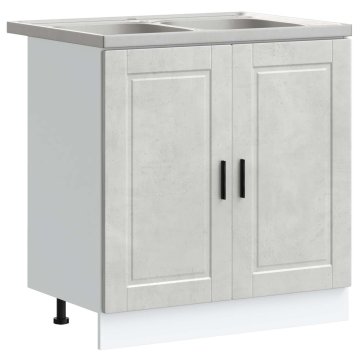 Vidaxl Kopalniška omarica Porto 2 kos Siva 80 x 46 x 81,5 cm