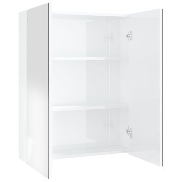 Vidaxl Kopalniška omarica z ogledalom 60x15x75 cm MDF