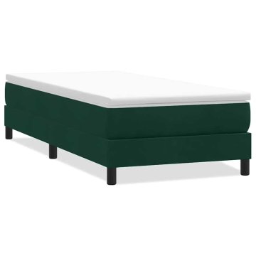 Vidaxl Box Spring Postelja brez vzmetnice Temno zelena 80x210 cm Žamet