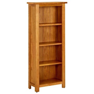 Vidaxl Knjižna omara 4-nadstropna 45x22x110 cm trdna hrastovina