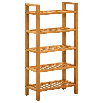 Vidaxl Stojalo za čevlje s 5 policami 50x27x100 cm trdna hrastovina