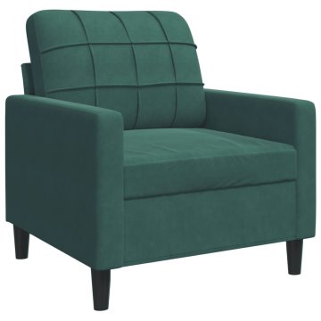 Vidaxl Fotelj temno zelen 60 cm žamet