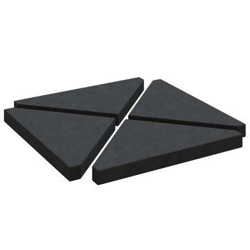 Vidaxl Uteži za senčnik 4 kosi črne granitne trikotne 14 kg