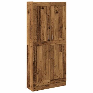 Vidaxl Visoka omara starinski les 82,5x30,5x185 cm inženirski les