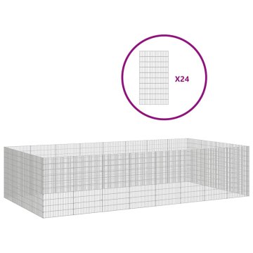 Vidaxl Ograda za živali na prostem s 24 paneli 54x100 cm železo