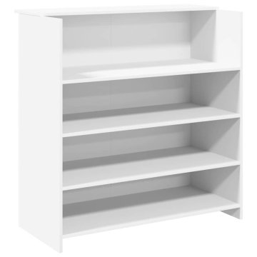 Vidaxl Recepcijska miza bela 100x50x103,5 cm inženirski les