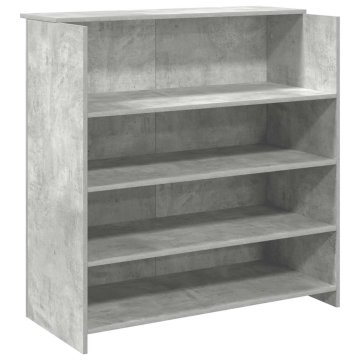 Vidaxl Sprejemna miza betonsko siva 100x50x103,5 cm inženirski les