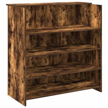 Vidaxl Sprejemna miza dimljeni hrast 100x50x103,5 cm inženirski les