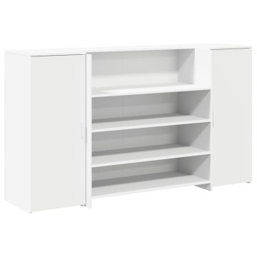 Vidaxl Recepcijska miza bela 180x50x103,5 cm inženirski les