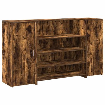Vidaxl Sprejemna miza dimljeni hrast 180x50x103,5 cm inženirski les