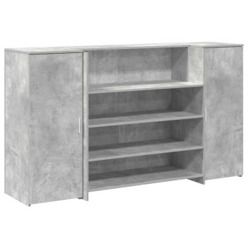 Vidaxl Sprejemna miza betonsko siva 180x50x103,5 cm inženirski les