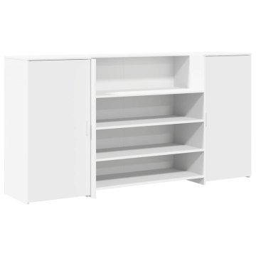 Vidaxl Recepcijska miza bela 200x50x103,5 cm inženirski les