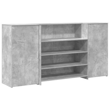 Vidaxl Sprejemna miza betonsko siva 200x50x103,5 cm inženirski les