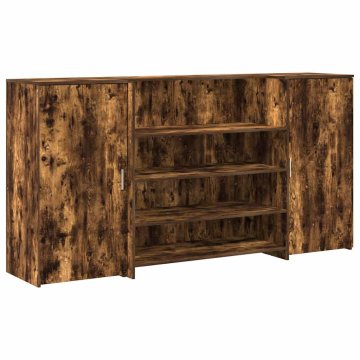 Vidaxl Sprejemna miza dimljeni hrast 200x50x103,5 cm inženirski les