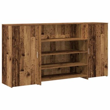 Vidaxl Sprejemna miza starinski les 200x50x103,5 cm inženirski les