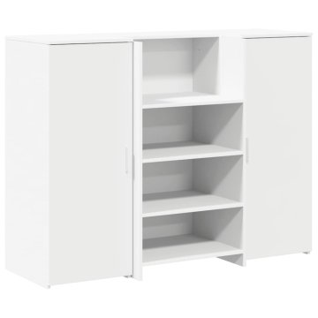 Vidaxl Recepcijska miza bela 135x50x103,5 cm inženirski les