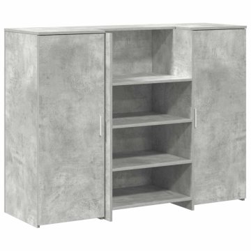 Vidaxl Sprejemna miza betonsko siva 135x50x103,5 cm inženirski les