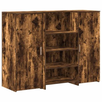 Vidaxl Sprejemna miza dimljeni hrast 135x50x103,5 cm inženirski les