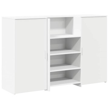 Vidaxl Sprejemna miza bela 155x50x103,5 cm inženirski les