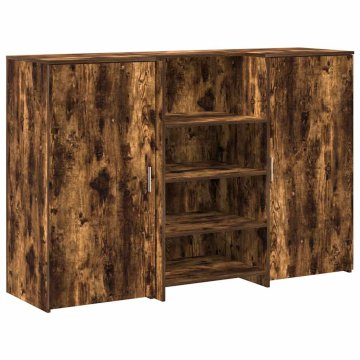 Vidaxl Sprejemna miza dimljeni hrast 155x50x103,5 cm inženirski les
