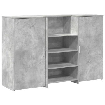 Vidaxl Sprejemna miza betonsko siva 155x50x103,5 cm inženirski les
