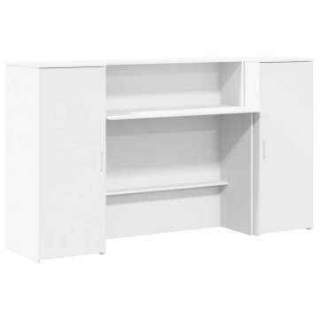 Vidaxl Recepcijska miza bela 180x50x103,5 cm inženirski les