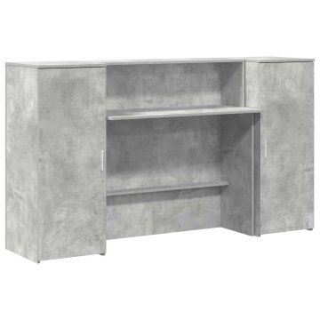 Vidaxl Sprejemna miza betonsko siva 180x50x103,5 cm inženirski les