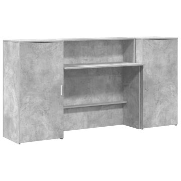Vidaxl Sprejemna miza betonsko siva 200x50x103,5 cm inženirski les