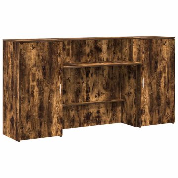 Vidaxl Sprejemna miza dimljeni hrast 200x50x103,5 cm inženirski les