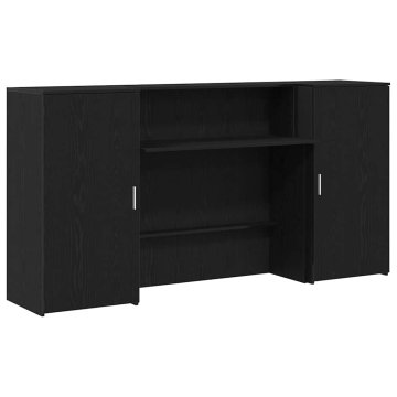 Vidaxl Sprejemna miza črni hrast 200x50x103,5 cm inženirski les