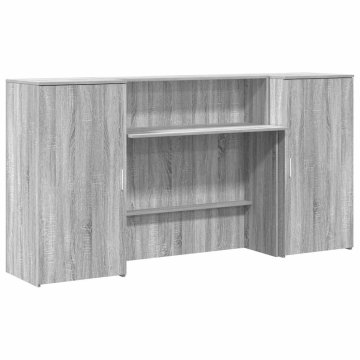 Vidaxl Sprejemna miza siva sonoma 200x50x103,5 cm inženirski les