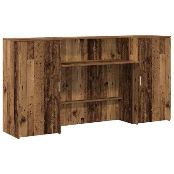 Vidaxl Sprejemna miza starinski les 200x50x103,5 cm inženirski les