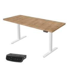 UVI STANDARD V2 električna dvižna miza - Chalet Oak in bel okvir